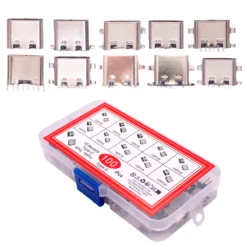 100 Conectores USB Tipo C 10 Modelos Diferentes 6P a 16P