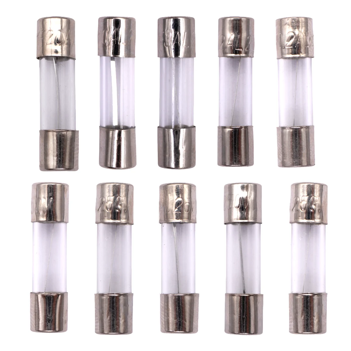 100 Fusibles Tubulares de Vidrio de Acción Rápida de 5x20mm