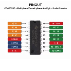 CD4052BE Multiplexor Diferencial DIP-16