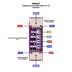 AR5347 - Adaptador para Cable QWIIC JST SH SH1 PINOUT_Mesa de trabajo 1