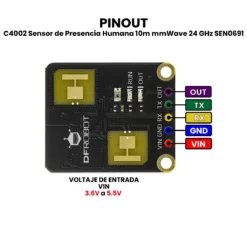C4002 Sensor de Presencia Humana 10m mmWave 24 GHz SEN0691