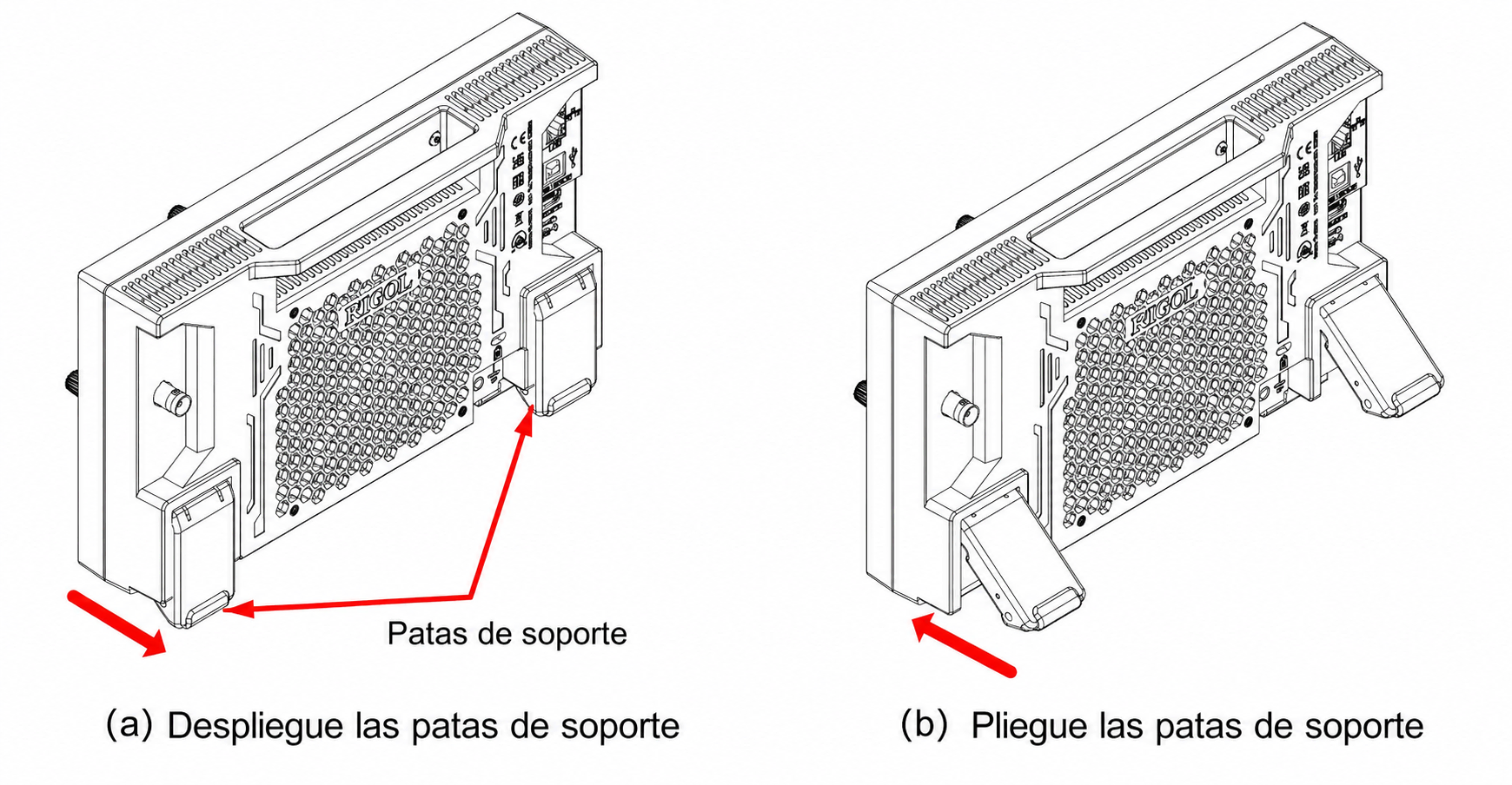 DHO802 Osciloscopio Digital - Soportes Laterales