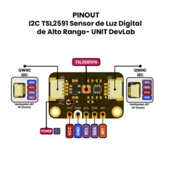 I2C TSL2591 Sensor de Luz Digital de Alto Rango- UNIT DevLab