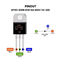 Pinout-BT151-600R-SCR-12A-600V-TO-220