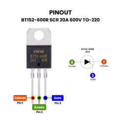 Alternative view of BT152-600R SCR 20A 600V TO-220