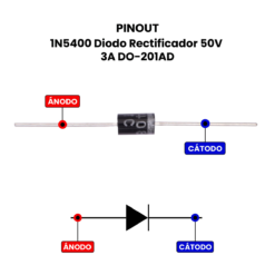 Alternative view of 1N5400 Diodo Rectificador 50V 3A DO-201AD