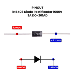 Alternative view of 1N5408 Diodo Rectificador 1000V 3A DO-201AD