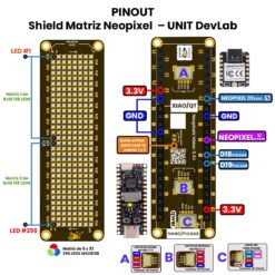 Alternative view of Shield Matriz Neopixel para Pulsar-Xiao - UNIT DevLab