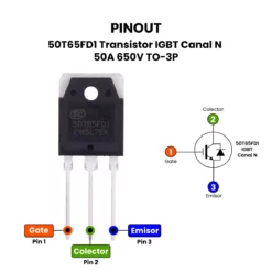 Alternative view of 50T65FD1 Transistor IGBT Canal N 50A 650V TO-3P