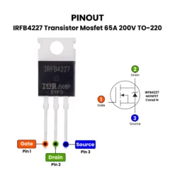 Alternative view of IRFB4227 Transistor Mosfet 65A 200V TO-220