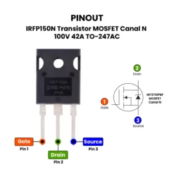 Alternative view of IRFP150N Transistor MOSFET Canal N 100V 42A TO-247AC