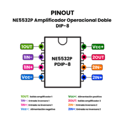 Alternative view of NE5532P Amplificador Operacional Doble DIP-8
