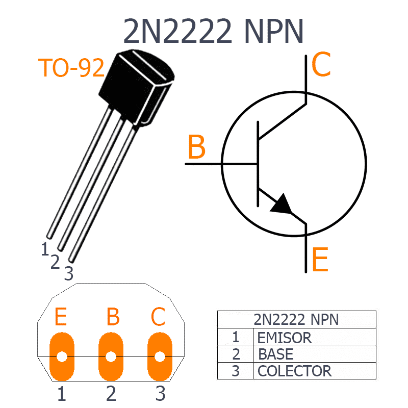2N2222 Transistor BJT NPN 40V TO-92 UNIT Electronics