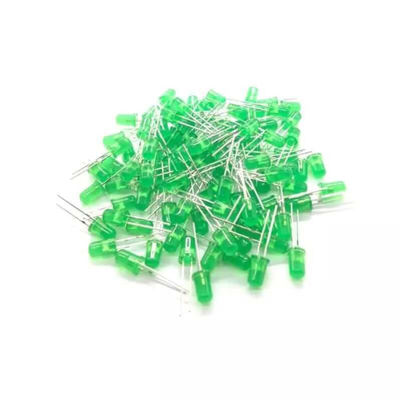 Paquete 1000 Leds 5mm Verde Difuso