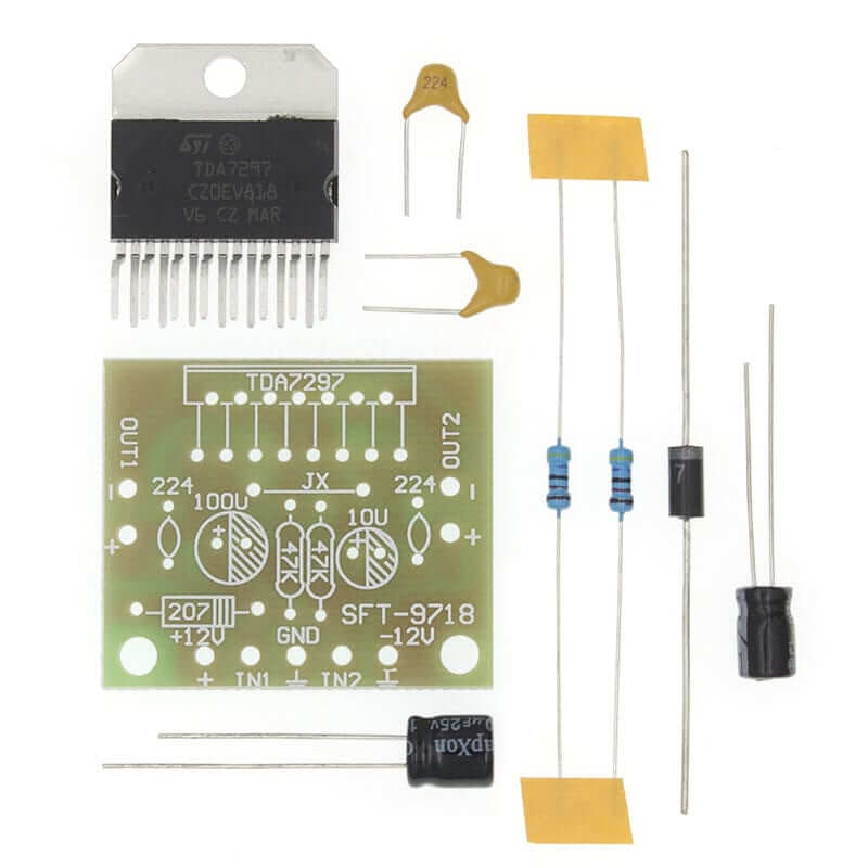 Módulo amplificador audio estéreo de dos canales TDA7297 - Tecnopura