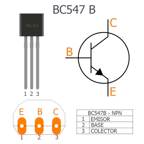 Transistor BJT BC547B TO-92 NPN 45V